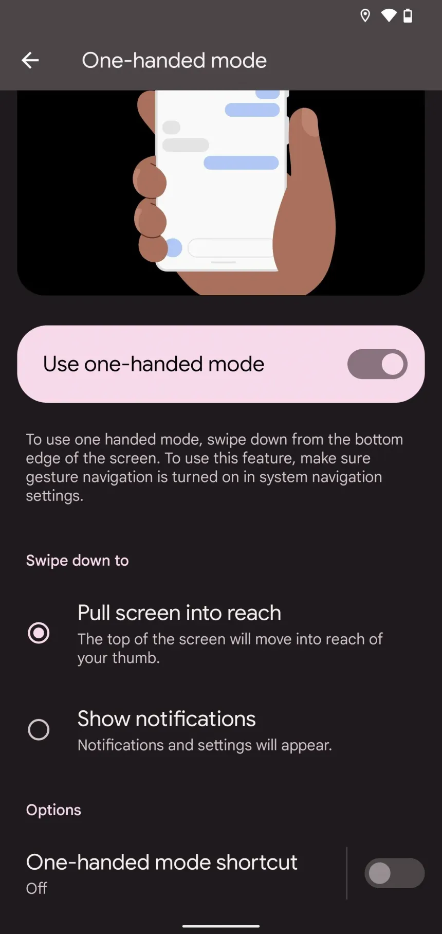 One-Handed Mode