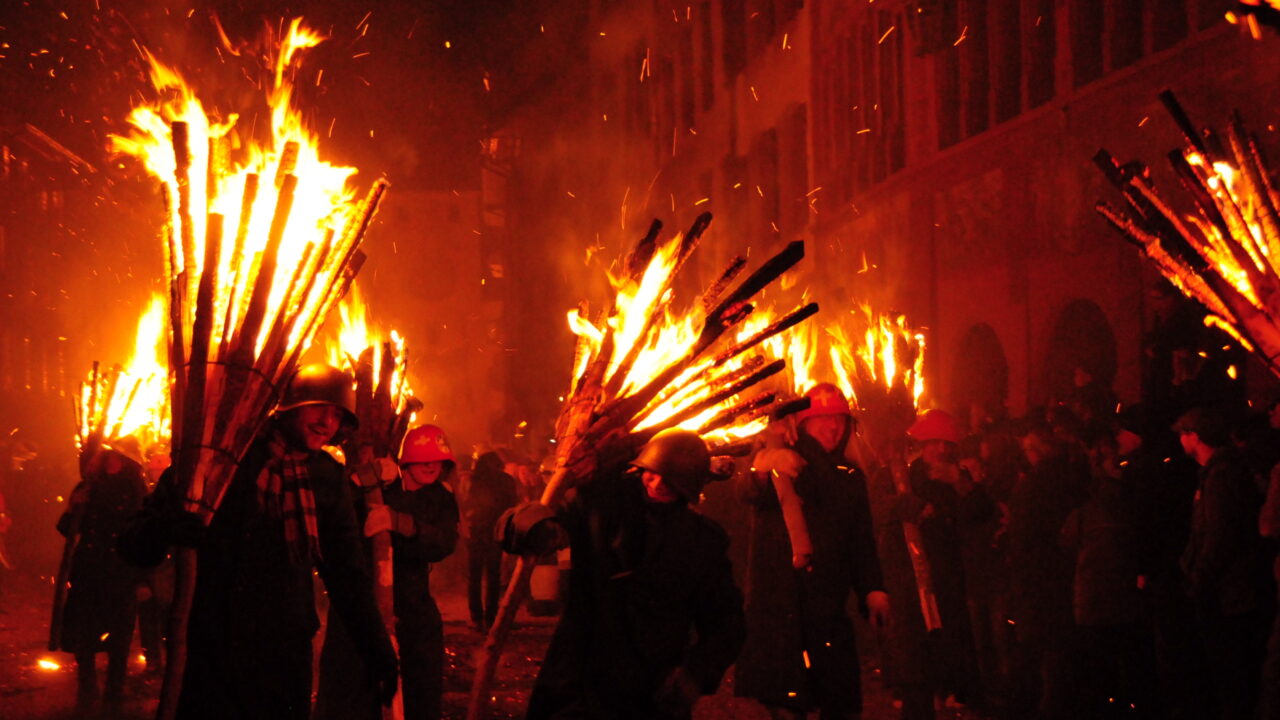 Flames Against the Night The Fiery Spectacle of Liestal's Chienbäse Parade