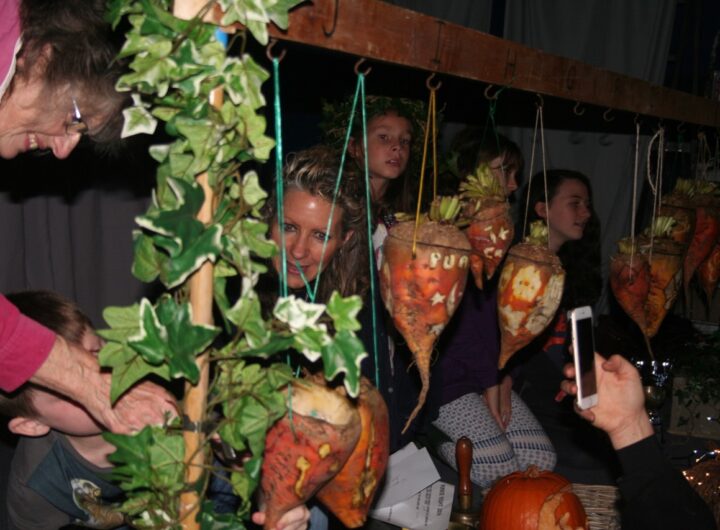 Punkie Night. Lanterns from Turnips Lighting Up Somerset Streets in England