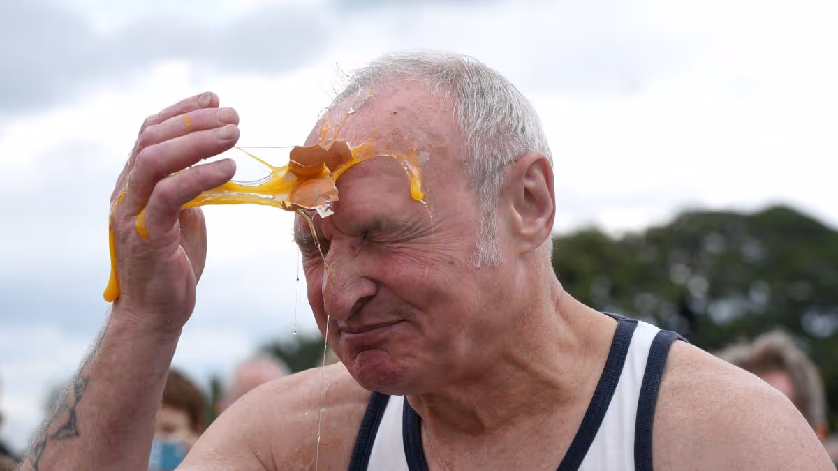 World Egg Throwing Championships. Splattering Fun with Fragile Projectiles in Lincolnshire, England