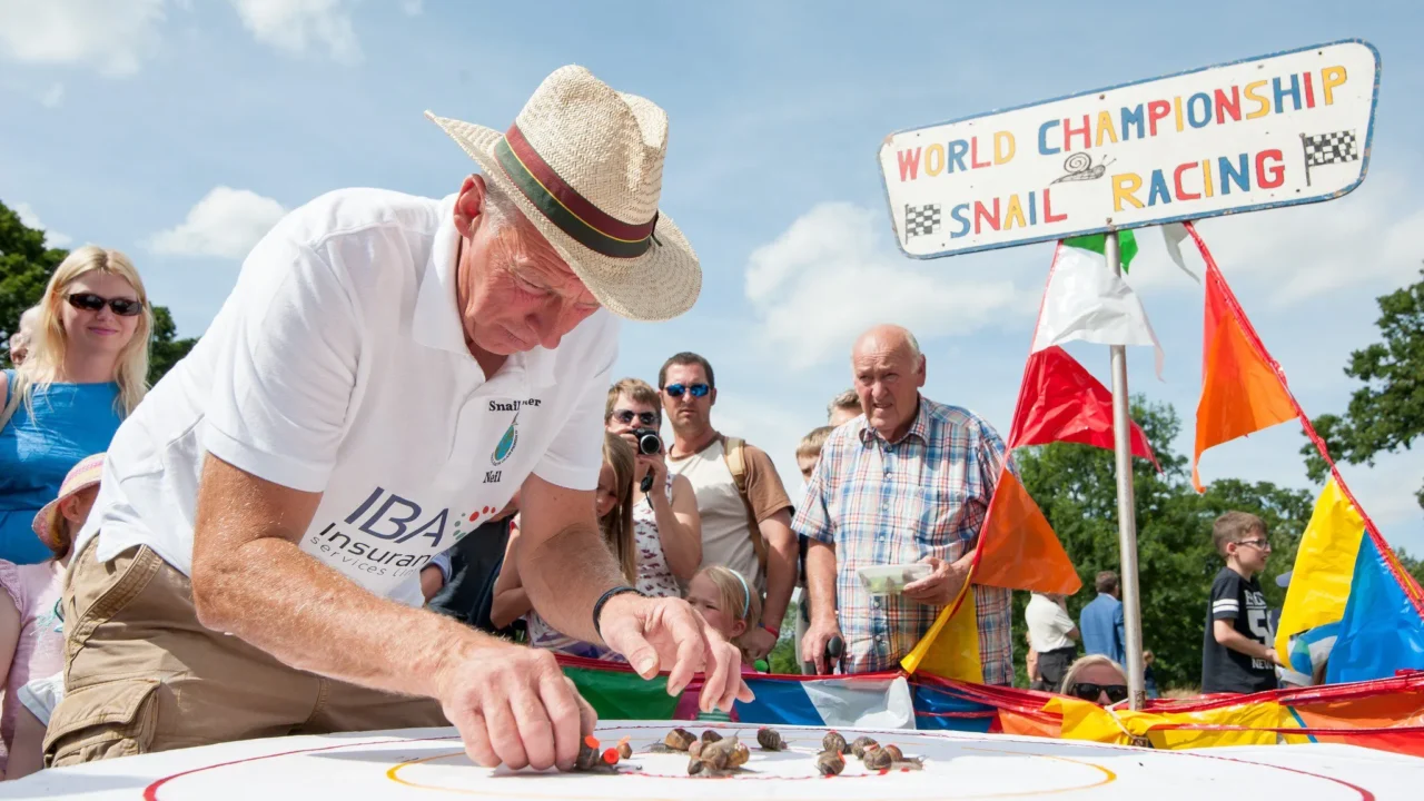 World Snail Racing Championships. Slowest Race on Earth in Norfolk, England